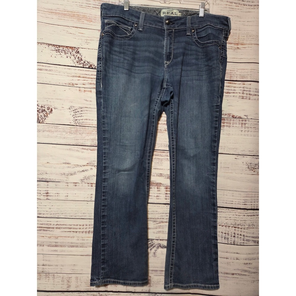 Ariat REAL Denim Womens Bootcut Jeans Size 34R Medium Wash Western Riding
